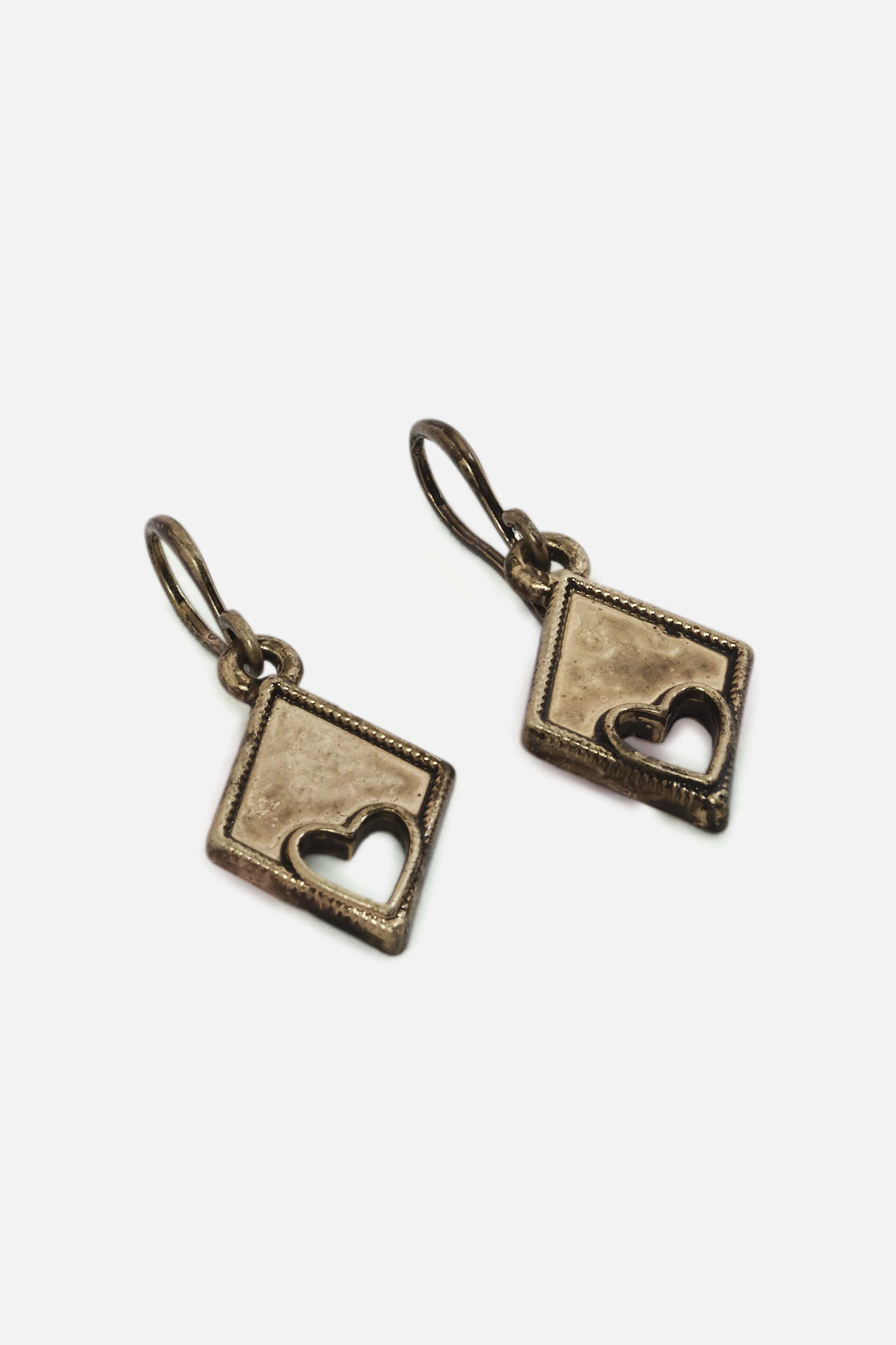 Heart Geometric Dangler Earrings, , image 2